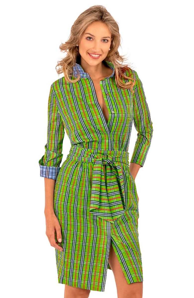 Breezy Blouson Dress - Sunshine Plaid - Final Sale Green