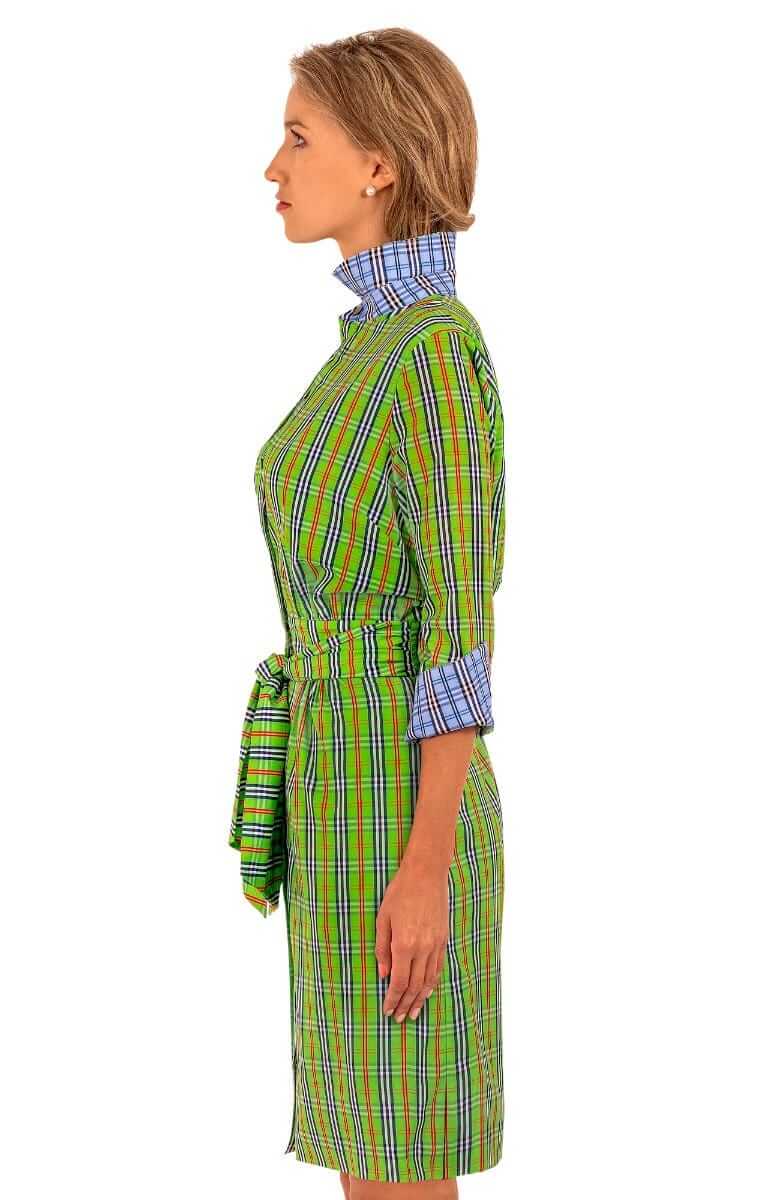 Breezy Blouson Dress - Sunshine Plaid - Final Sale Green