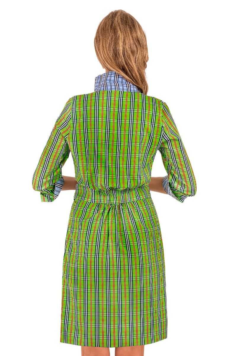 Breezy Blouson Dress - Sunshine Plaid - Final Sale Green