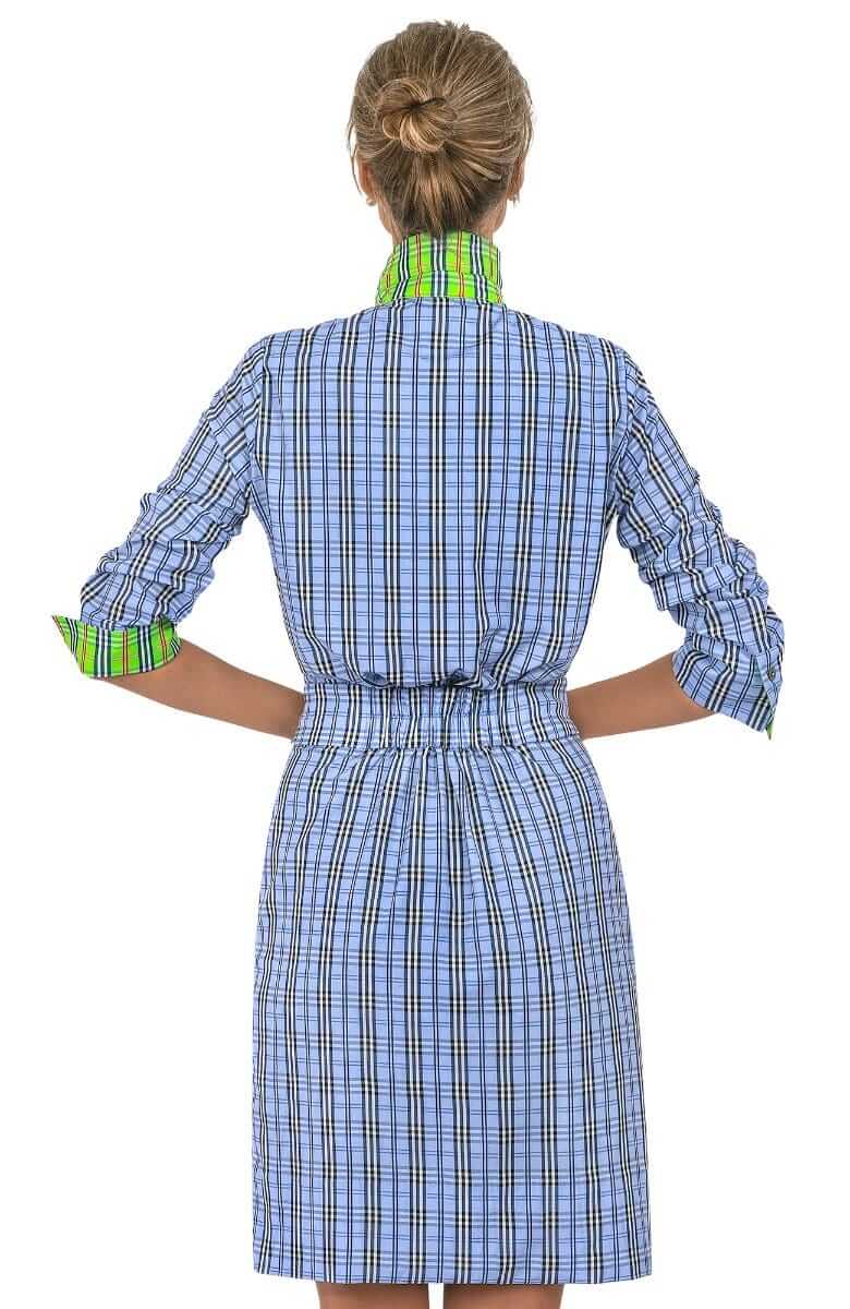 Breezy Blouson Dress - Sunshine Plaid - Final Sale Periwinkle