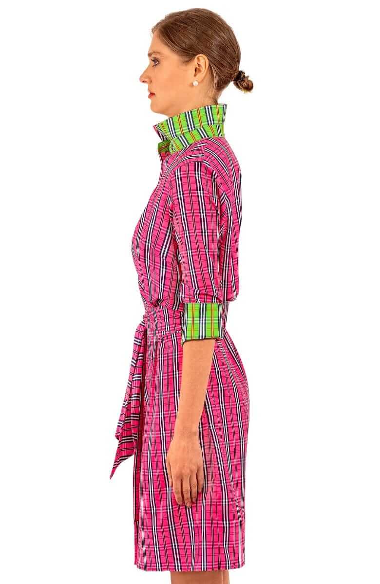 Breezy Blouson Dress - Sunshine Plaid - Final Sale Pink