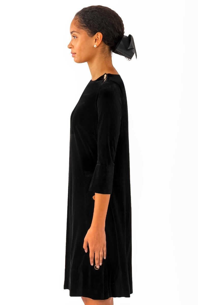 Button Up Buttercup Swing - Silky Velvet - Final Sale Black