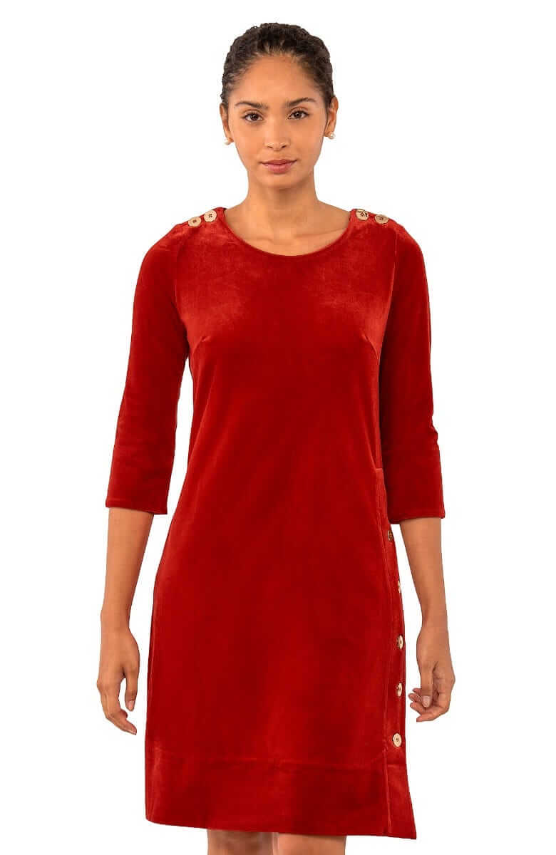 Button Up Buttercup Swing - Silky Velvet - Final Sale Crimson