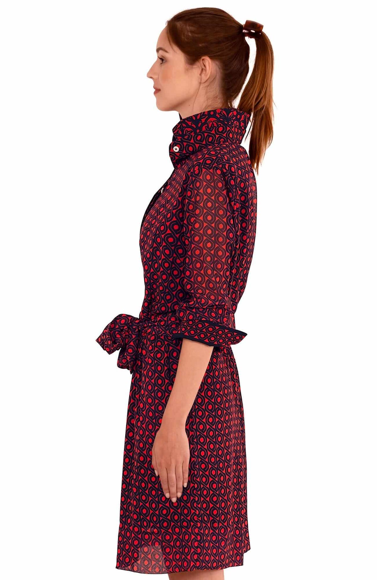 Breezy Blouson Dress - Twizzler - Final Sale Navy Red