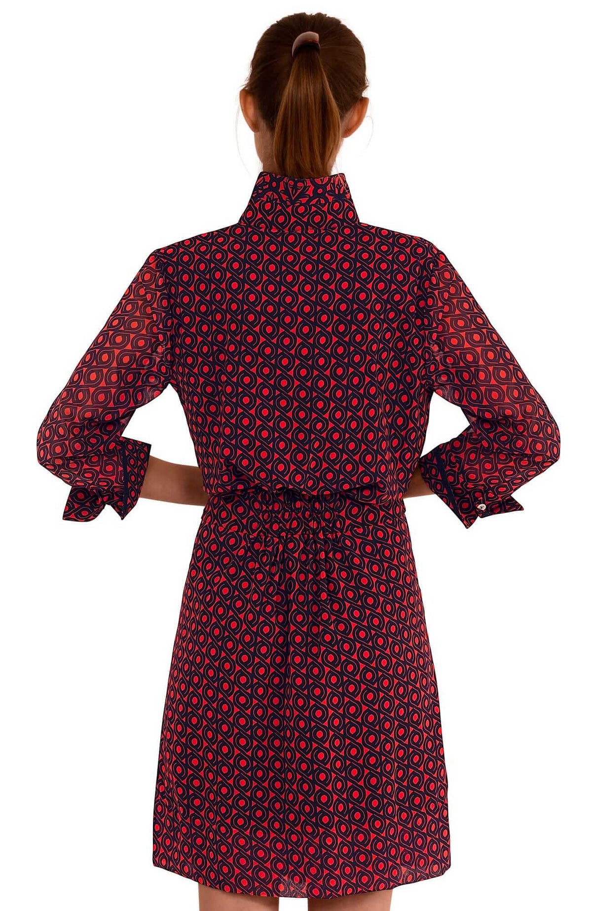 Breezy Blouson Dress - Twizzler - Final Sale Navy Red