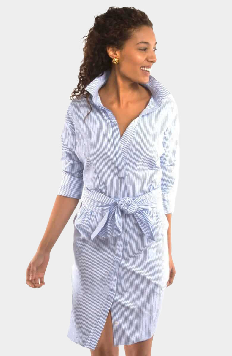 Wash & Wear Breezy Blouson Dress - Stripe