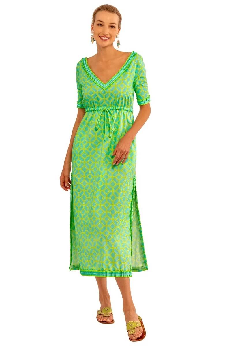 Surf&#39;s Up Dress - Lucy In The Sky With Diamonds Lime