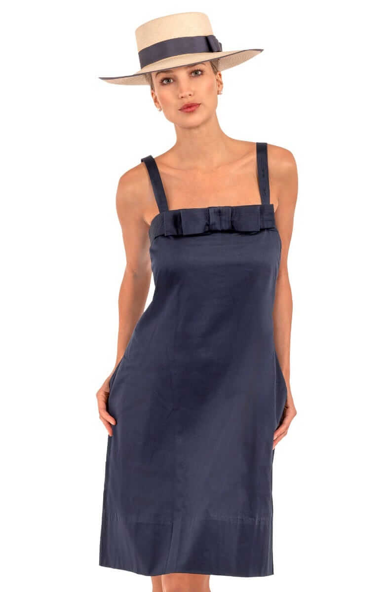 Cotton Day Into Night Dress Navy