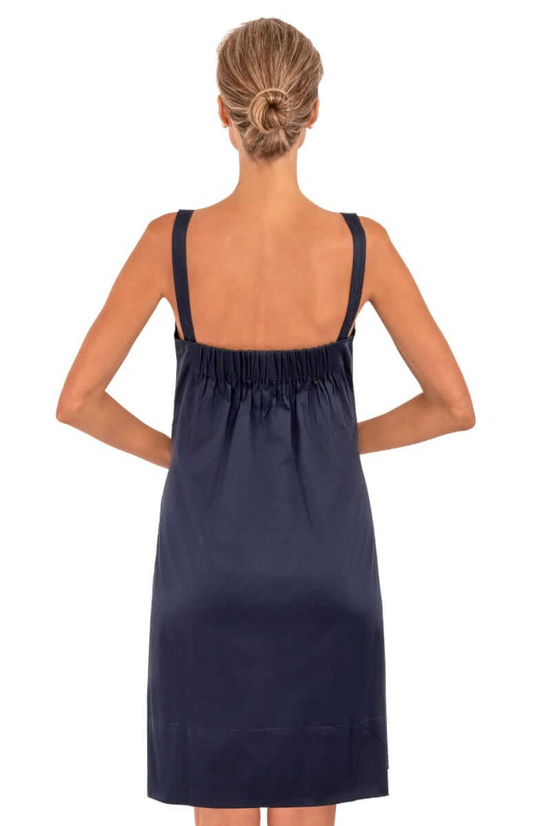 Cotton Day Into Night Dress Navy