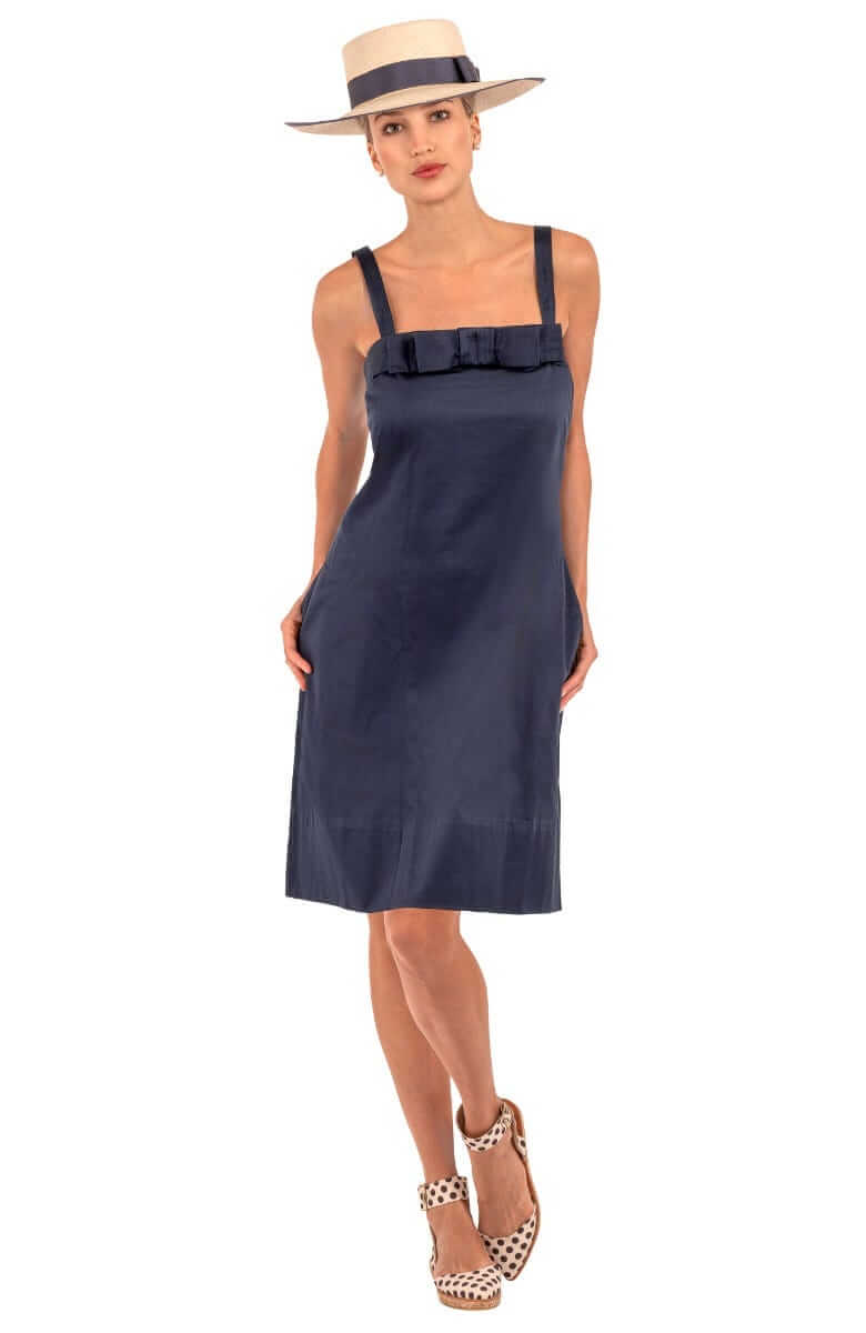 Cotton Day Into Night Dress Navy