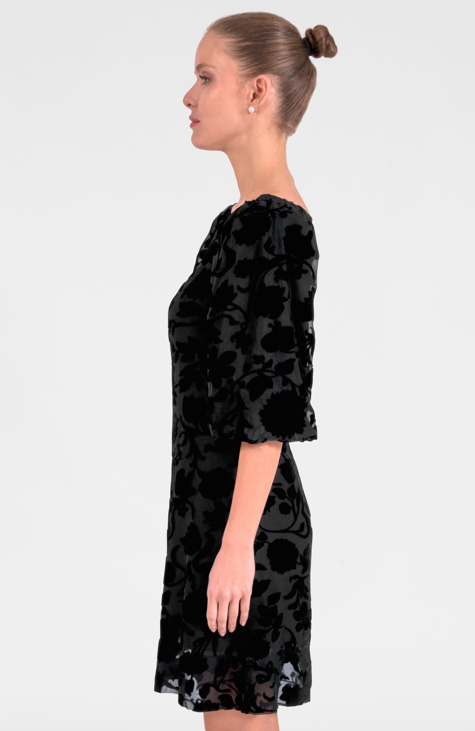 Champs Bubble Dress - Floral Burnout Black