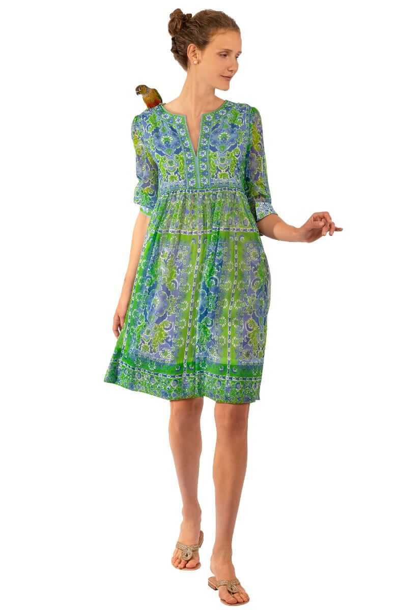 Borderline Dress - Watteau - Final Sale Kelly Blue