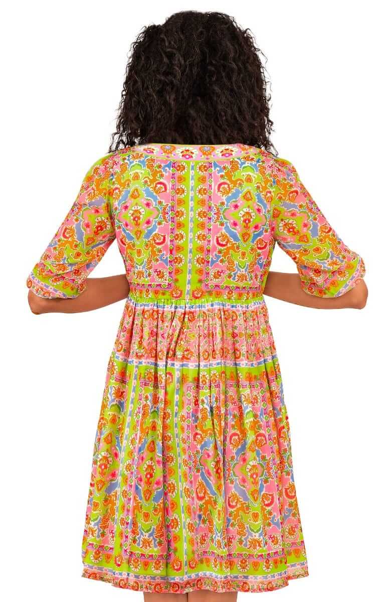 Borderline Dress - Watteau - Final Sale Lime Pink