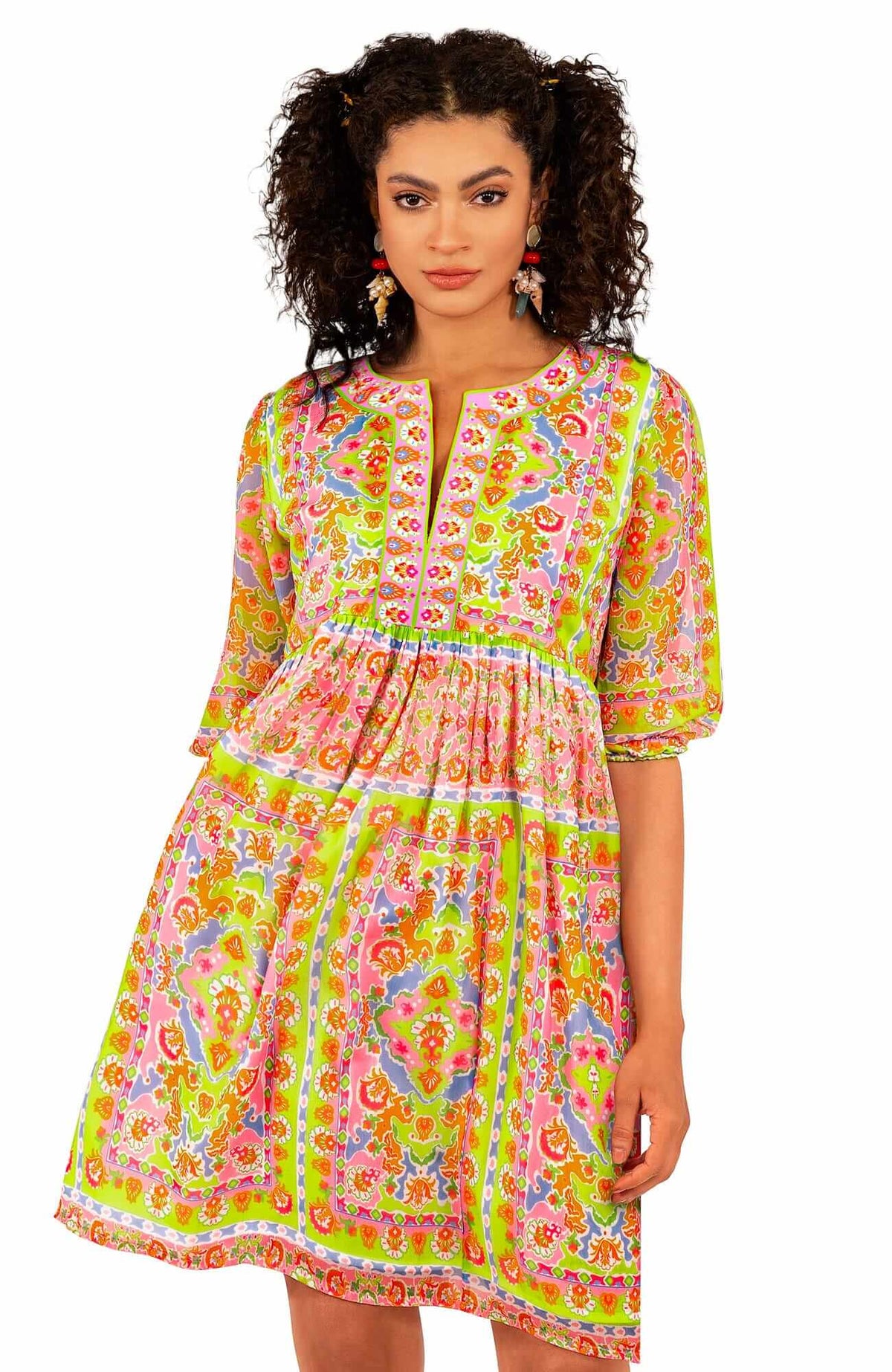 Borderline Dress - Watteau Lime Pink