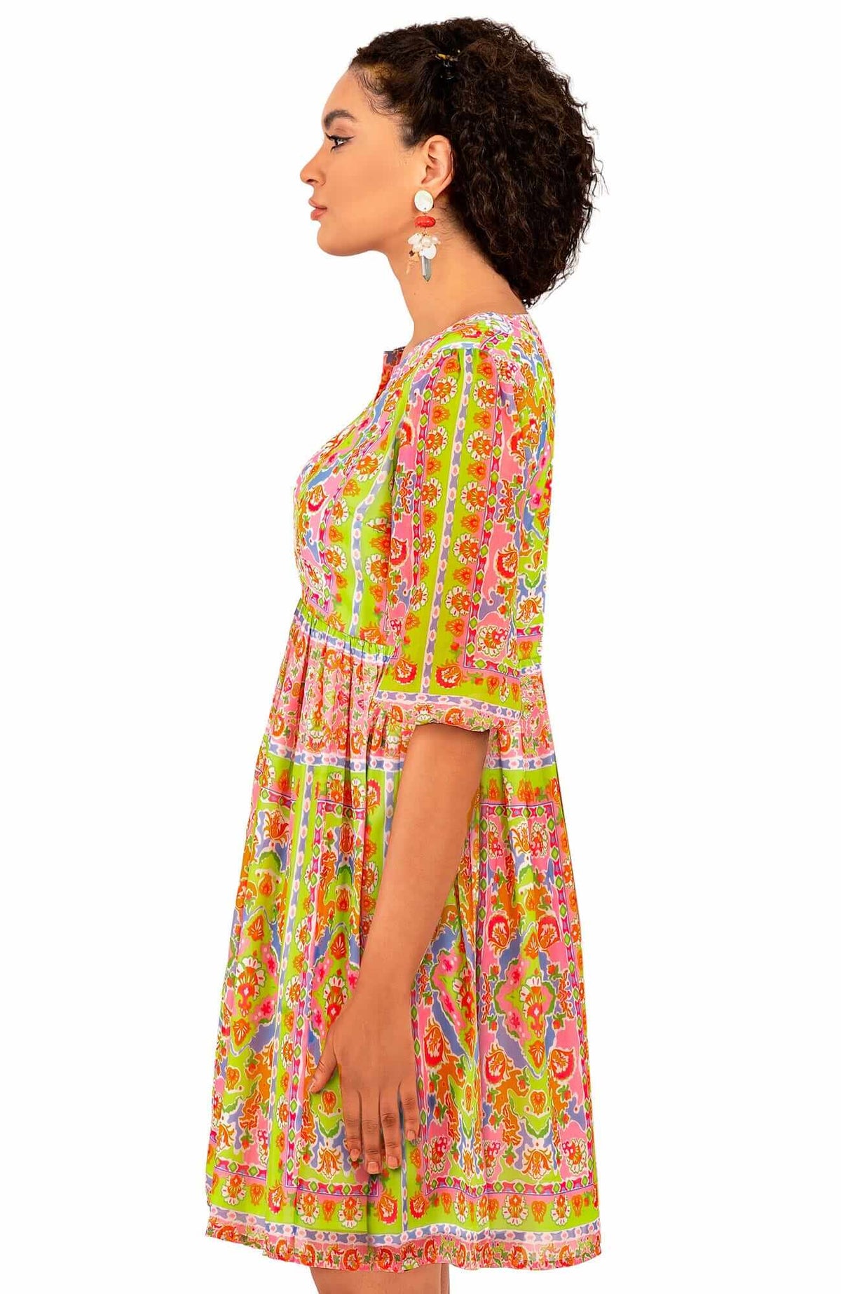 Borderline Dress - Watteau Lime Pink