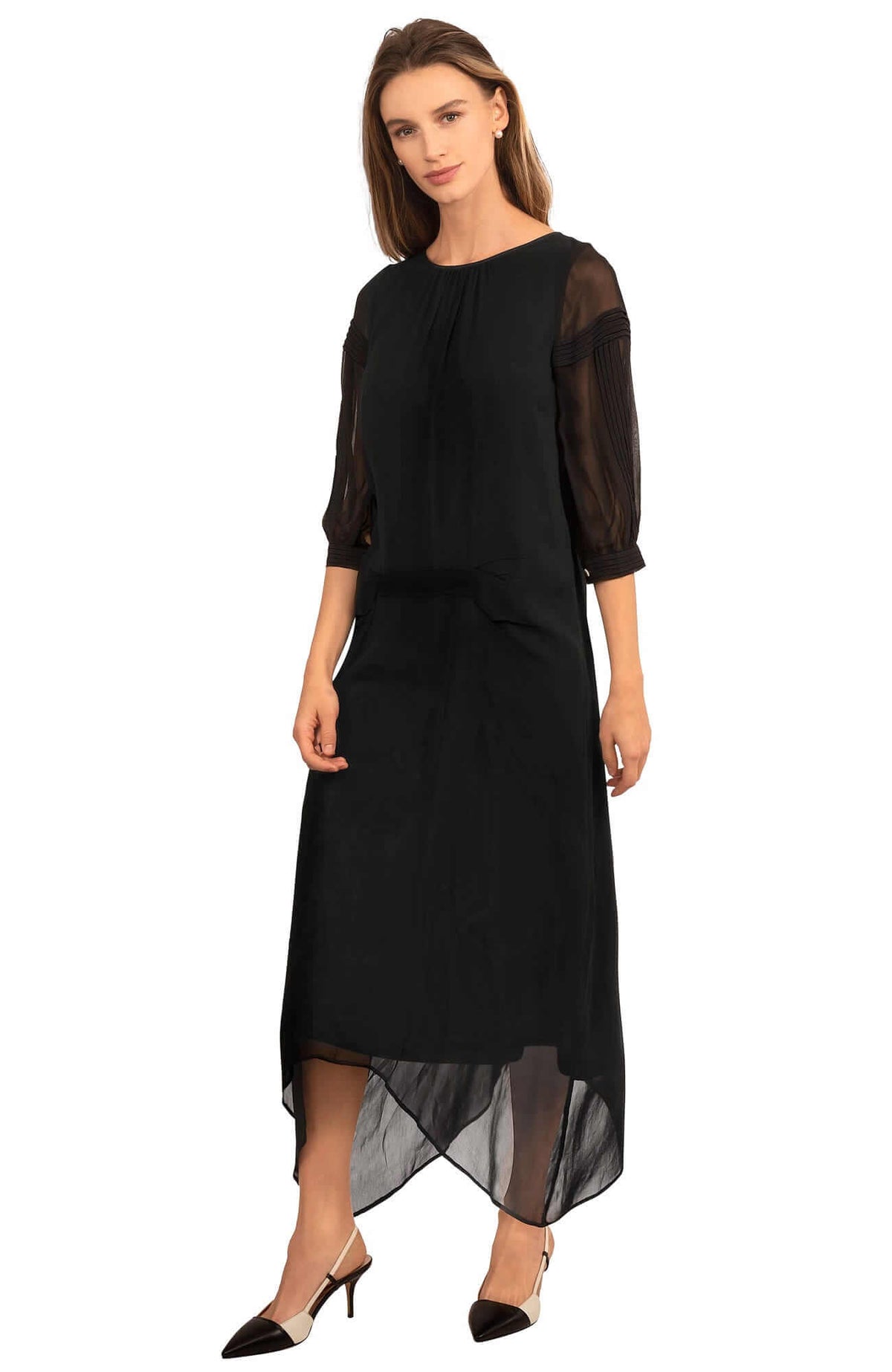 Chiffon Flapper Fun Dress - La Di Da Black