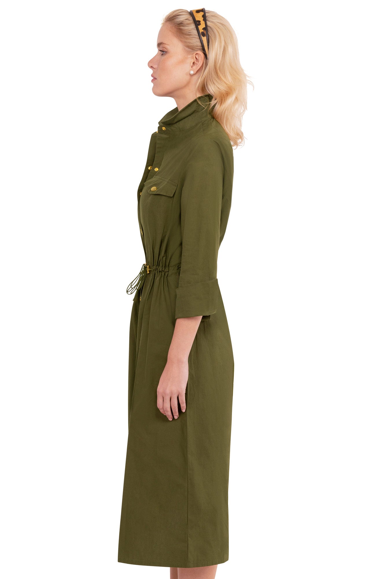 The Snappy Classic Dress - Midi - Final Sale Olive