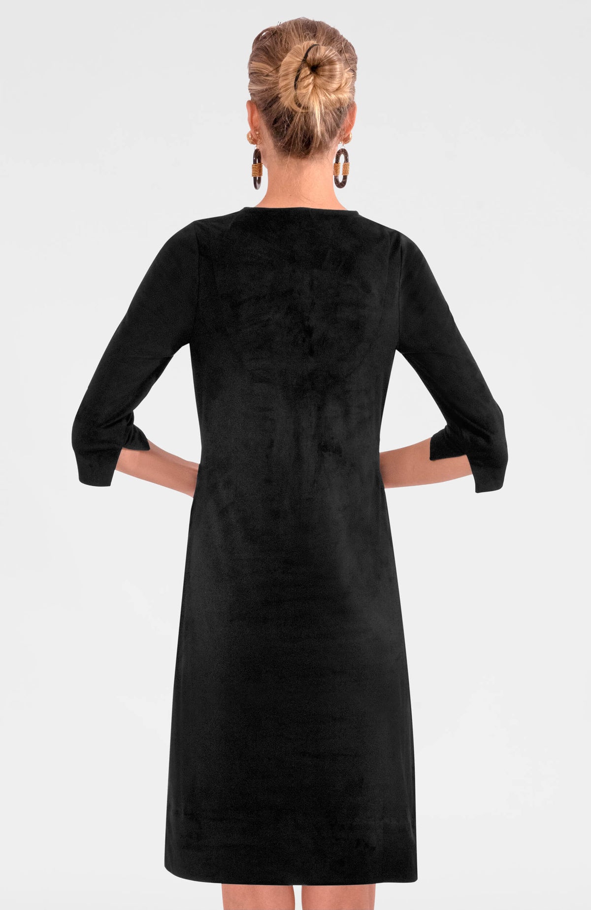 Cinch &amp; Tie Dress - Silky Velvet BLACK