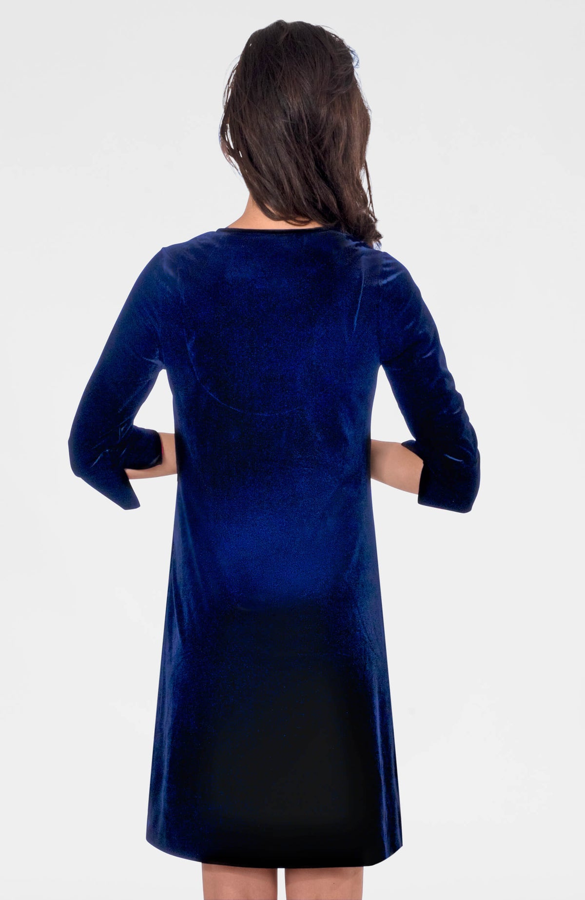 Cinch &amp; Tie Dress - Silky Velvet NAVY