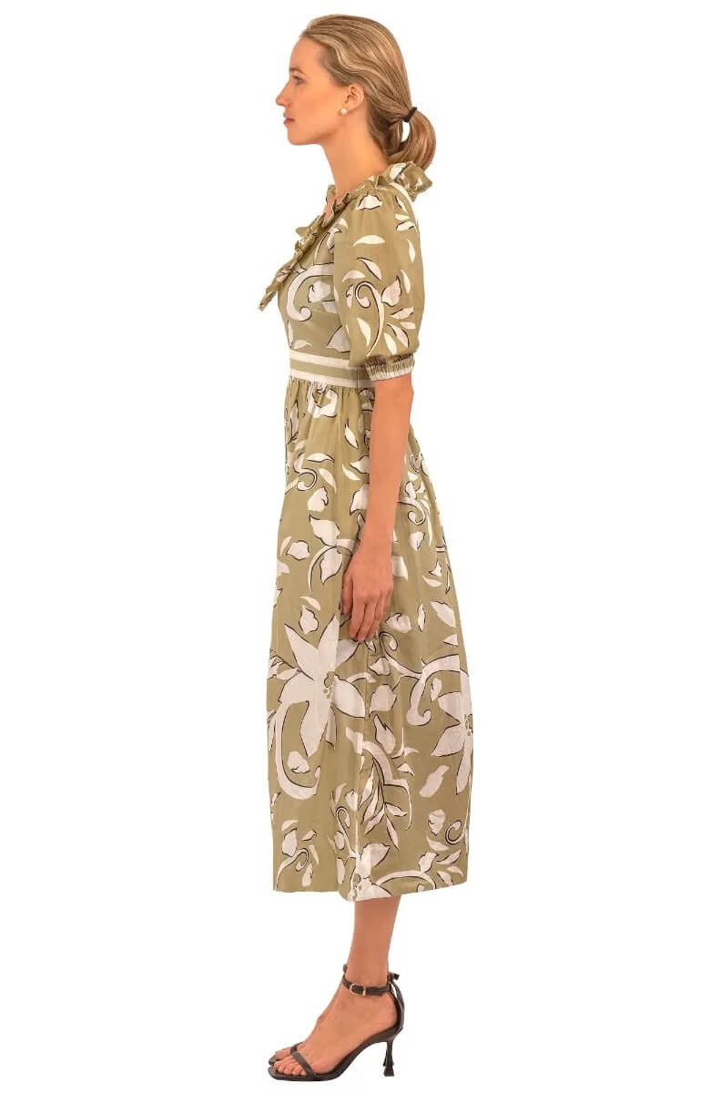 Daphne Dress - Full Bloom Khaki