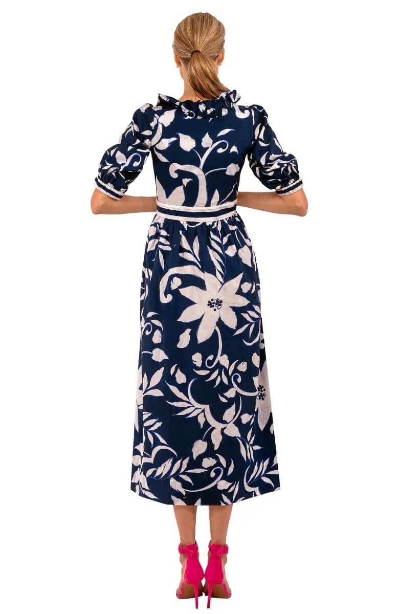 Daphne Dress - Full Bloom - Final Sale Navy