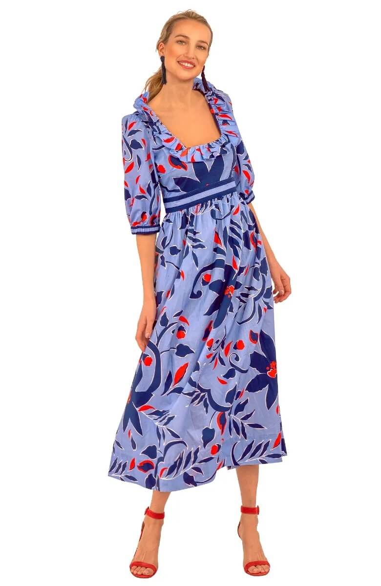 Daphne Dress - Full Bloom Periwinkle