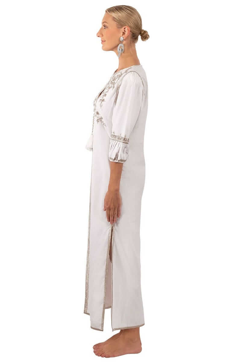 Cleopatra Maxi Dress La Di Da White Silver