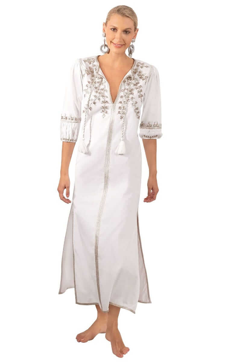 Cleopatra Maxi Dress La Di Da White Silver