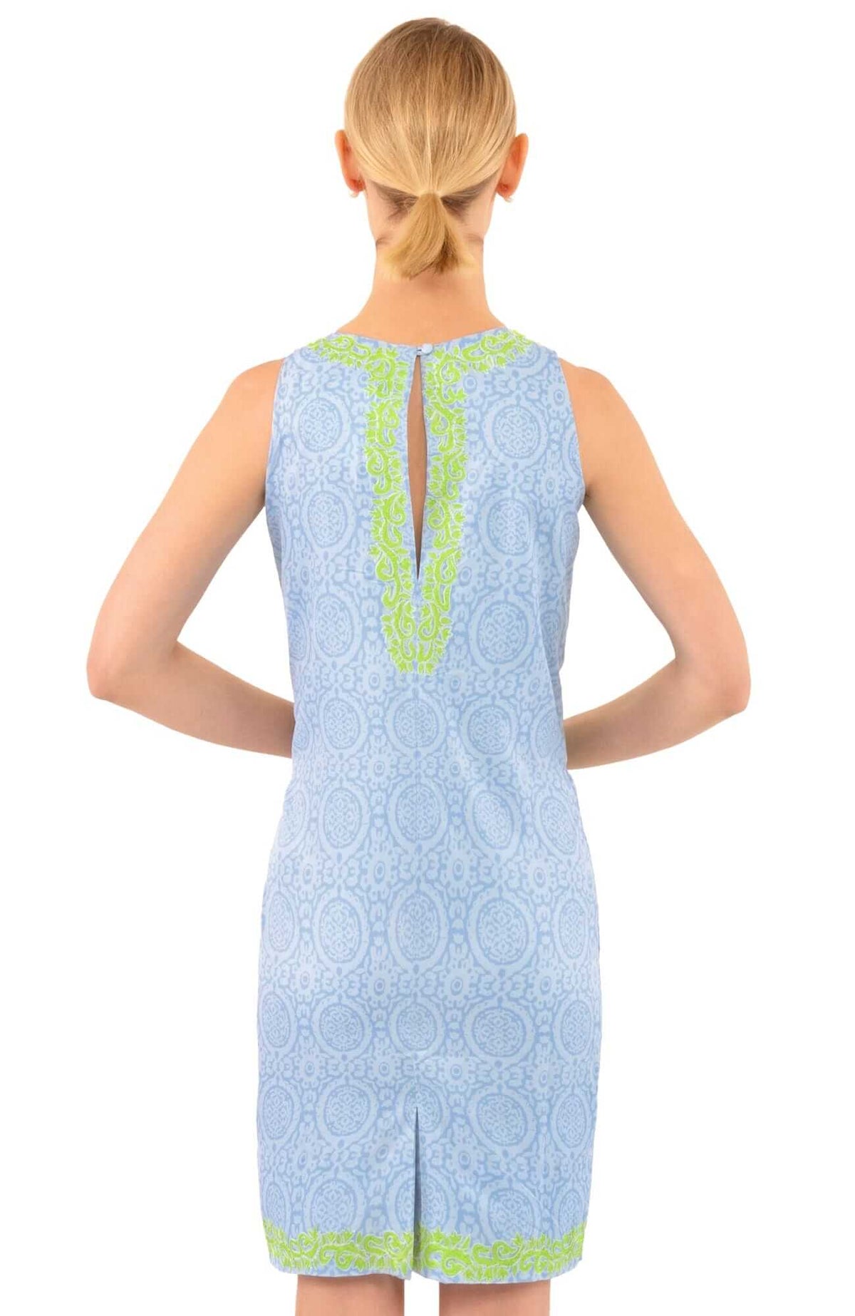 Embroidered Dress - Curacao - Final Sale Periwinkle Lime