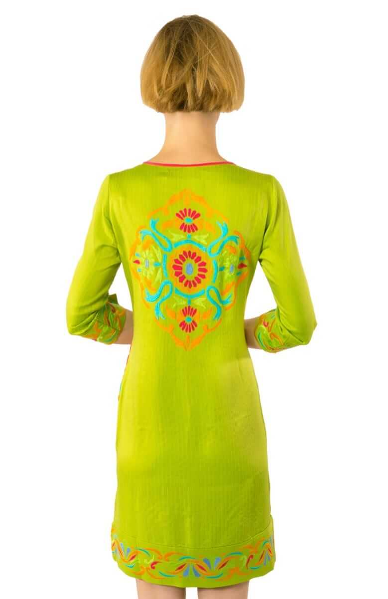 Embroidered Dress - Midori - Final Sale Green Multi