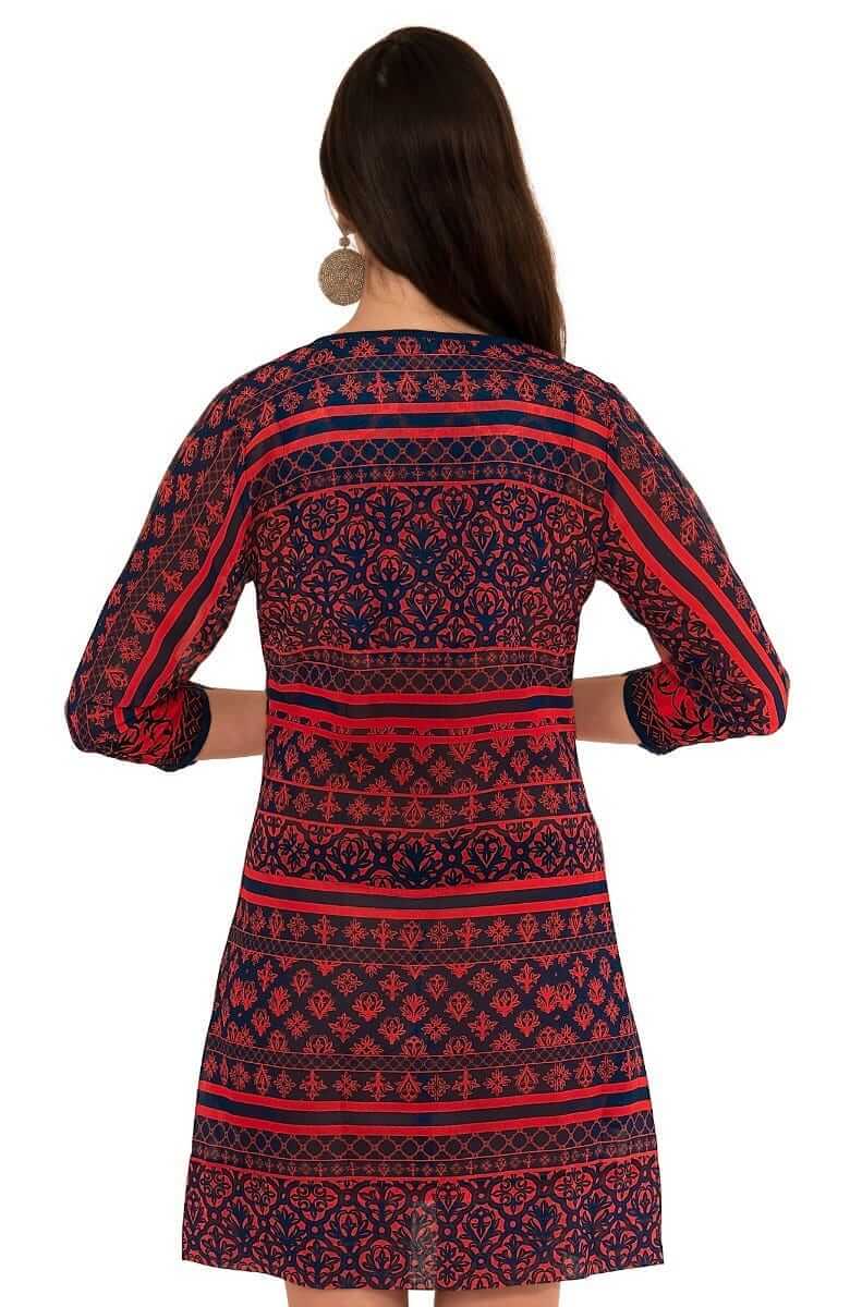 Embroidered Patchwork Swing Dress - Final Sale