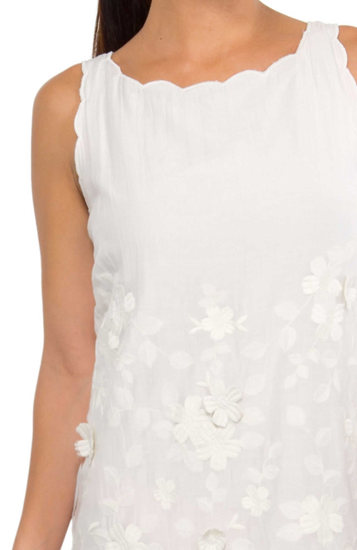 Amanda Embroidered Dress - Final Sale Parchment