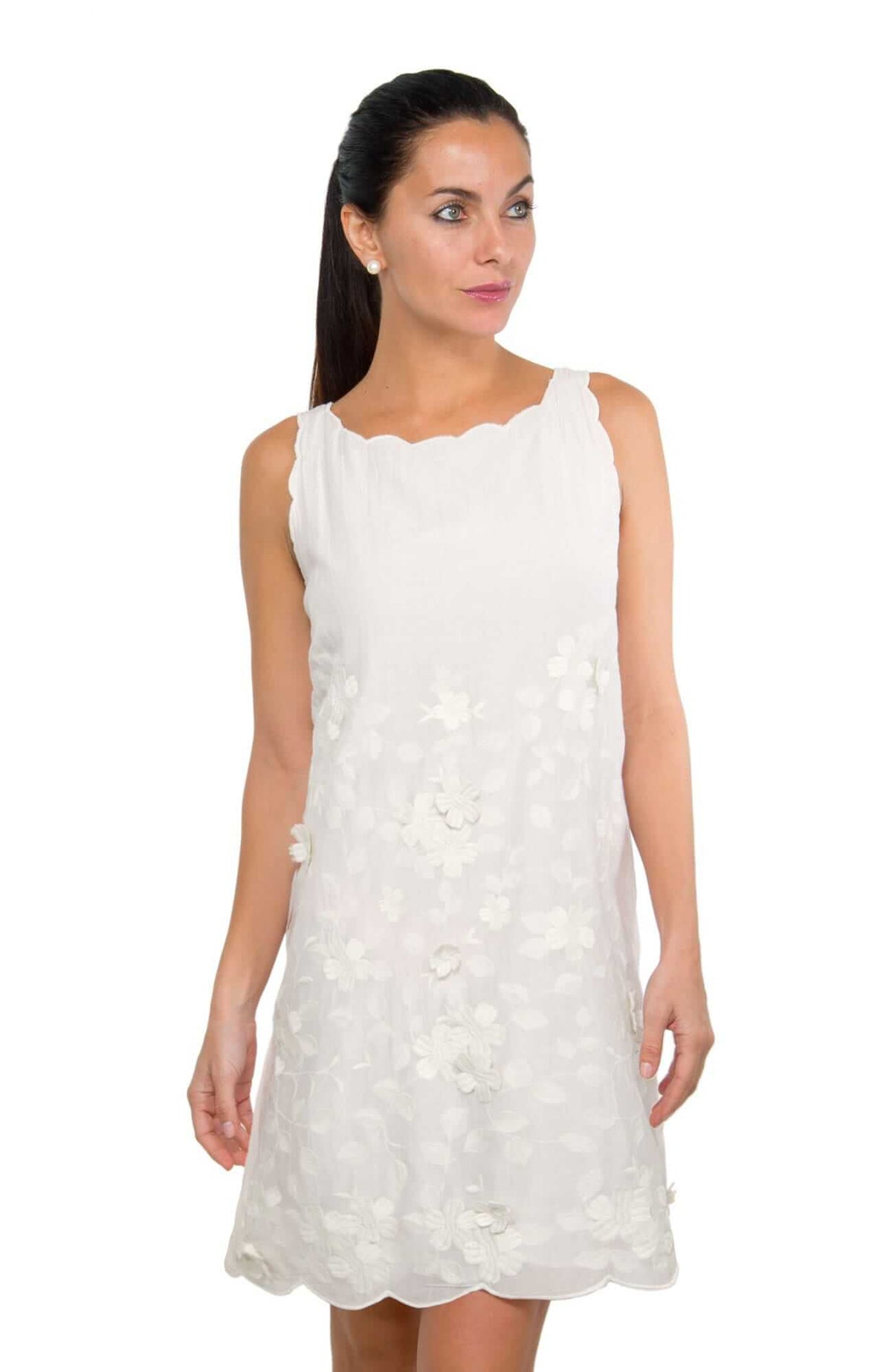 Amanda Embroidered Dress - Final Sale Parchment