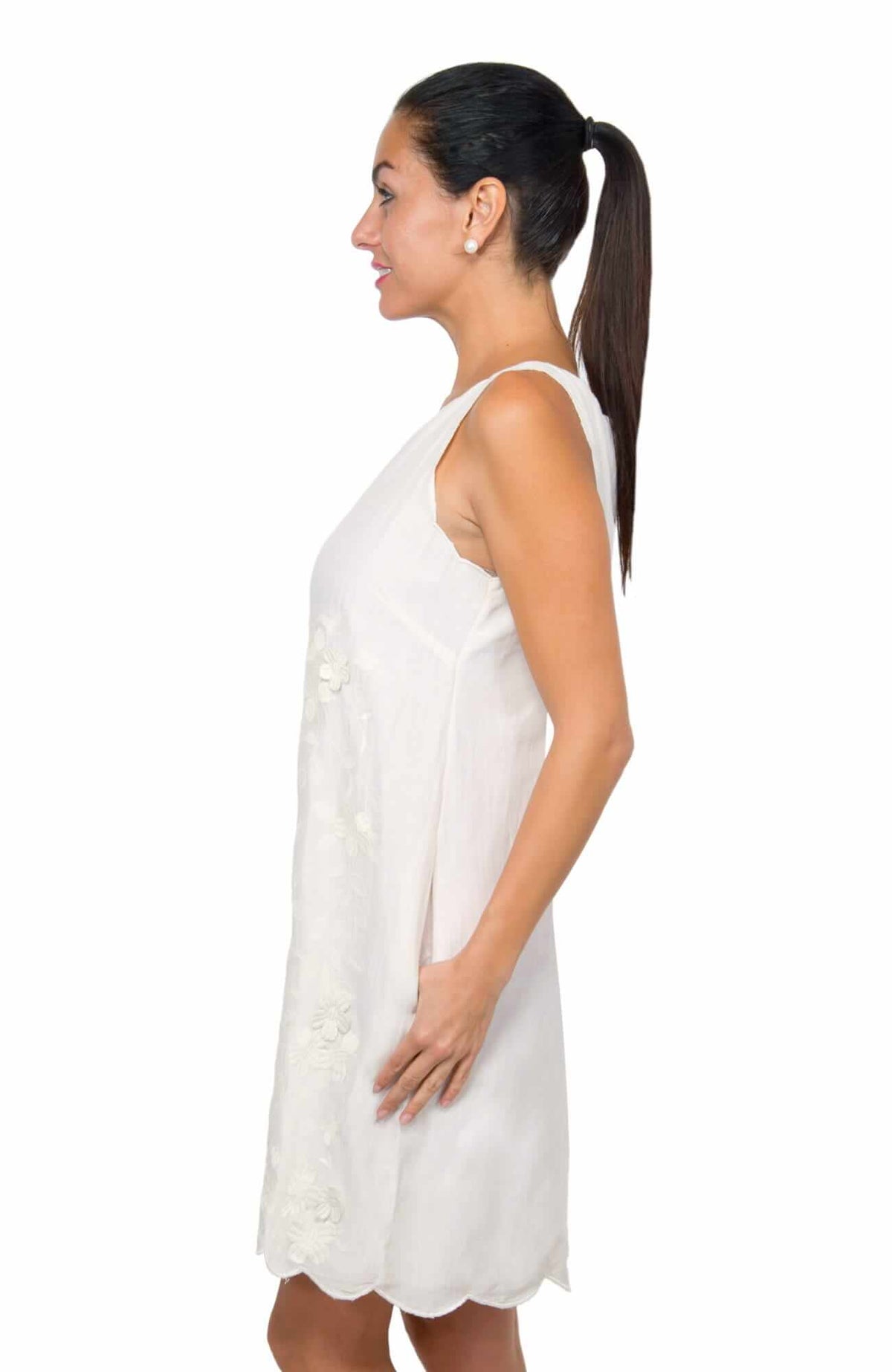 Amanda Embroidered Dress - Final Sale Parchment