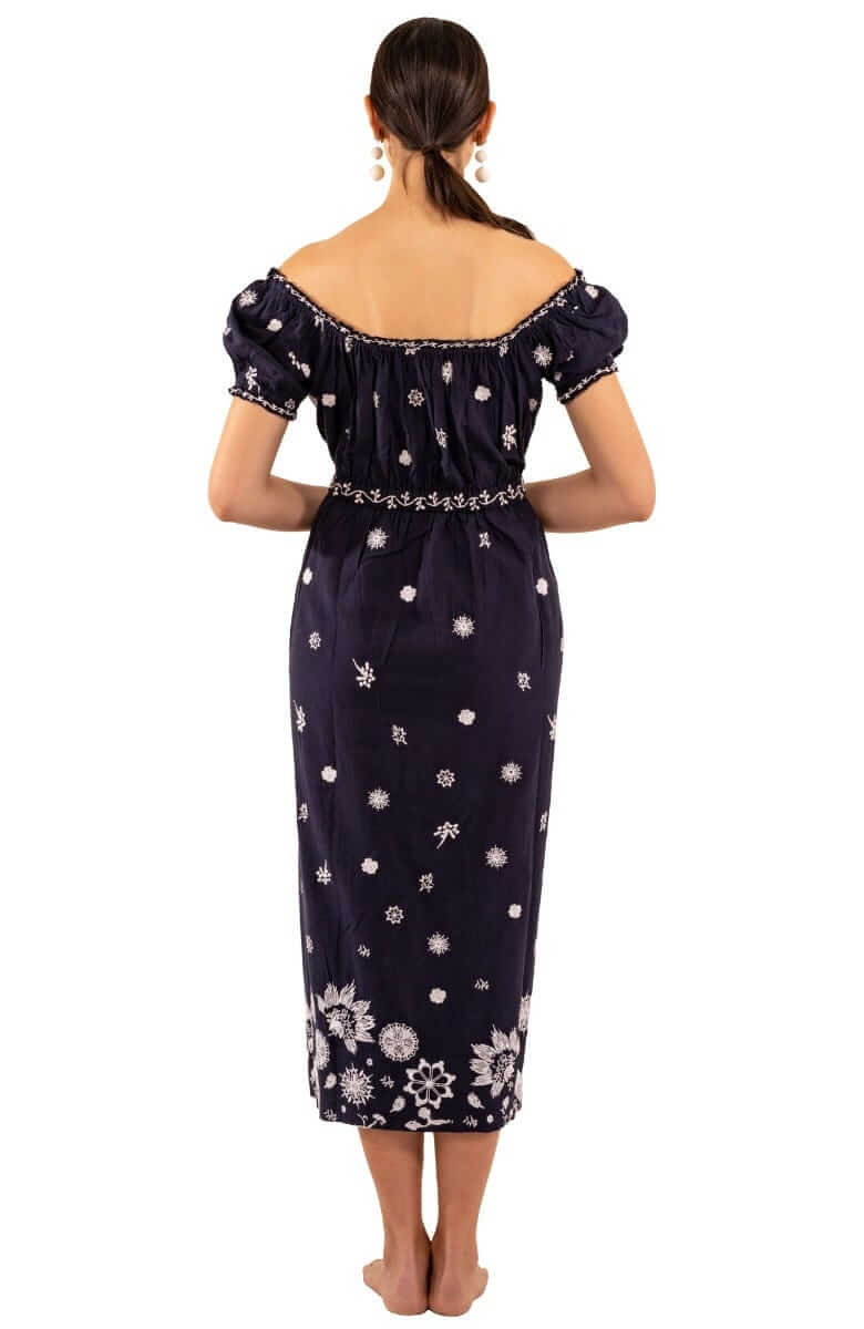 Embroidered Dress - Big Love Navy