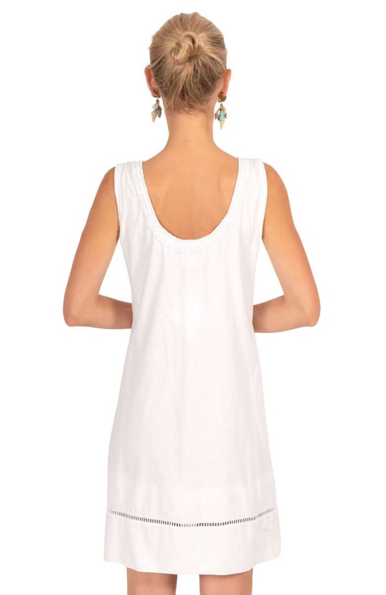 Hand Embroidered Simply Beautiful Dress - La Di Da - Final Sale White