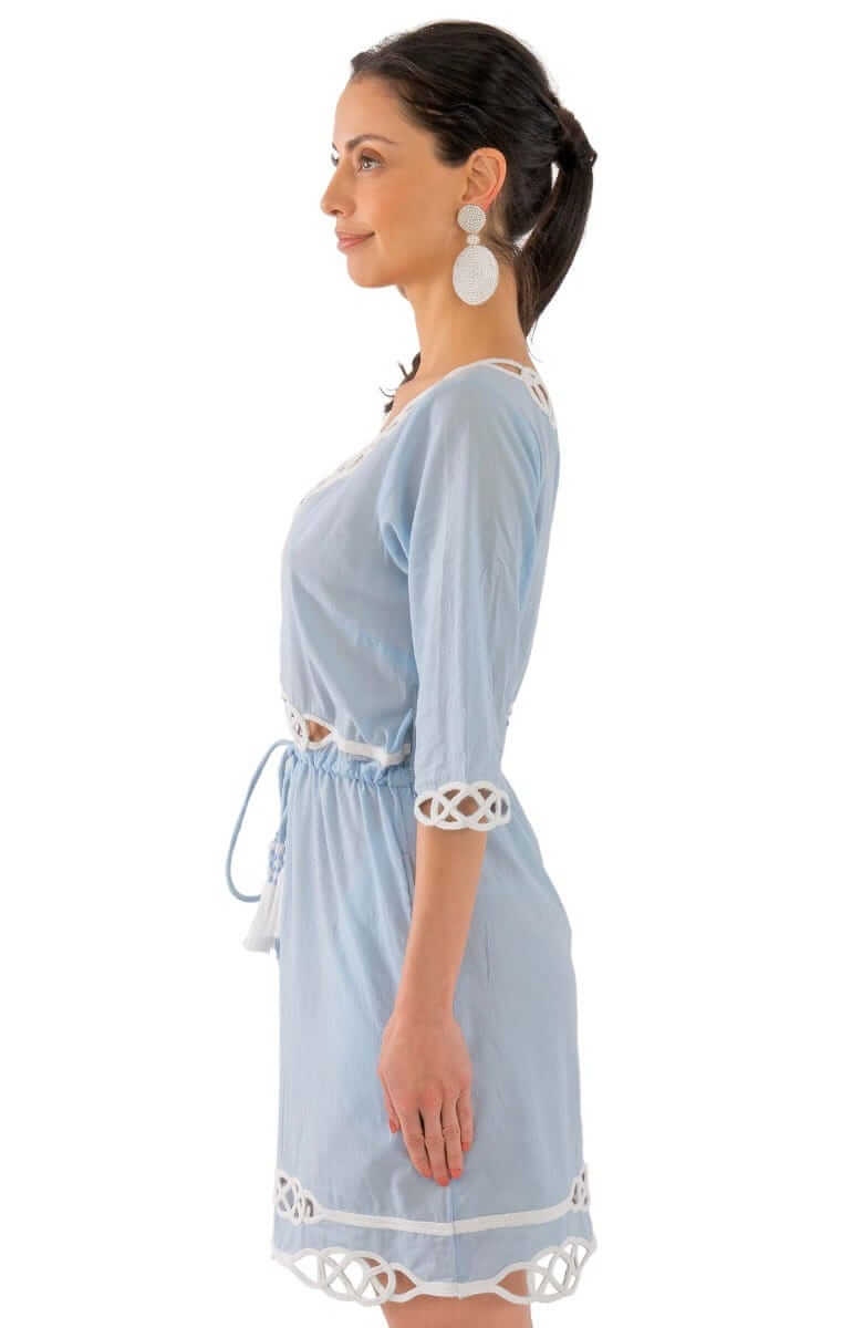 Embroidered Cut Out Dress - Infinity - Final Sale Periwinkle