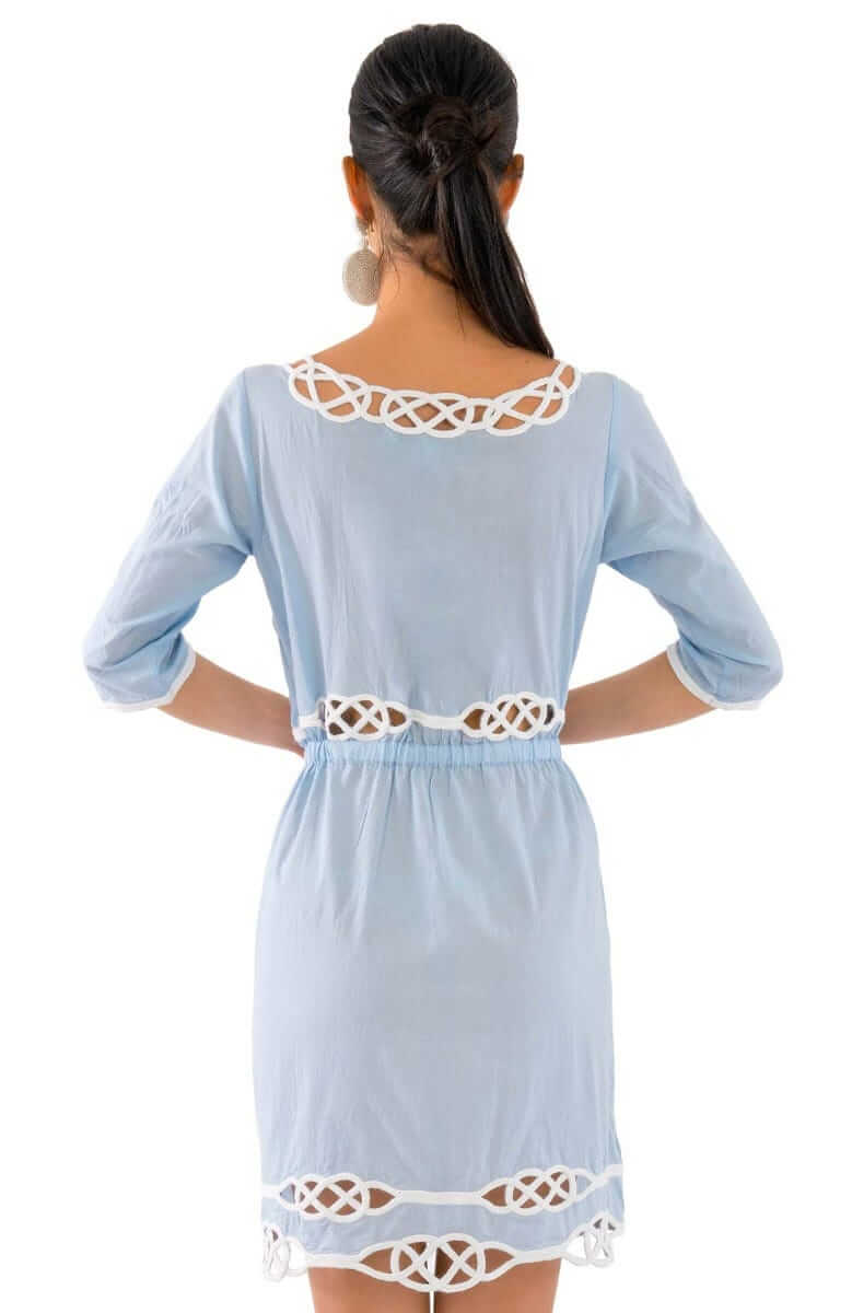 Embroidered Cut Out Dress - Infinity - Final Sale Periwinkle