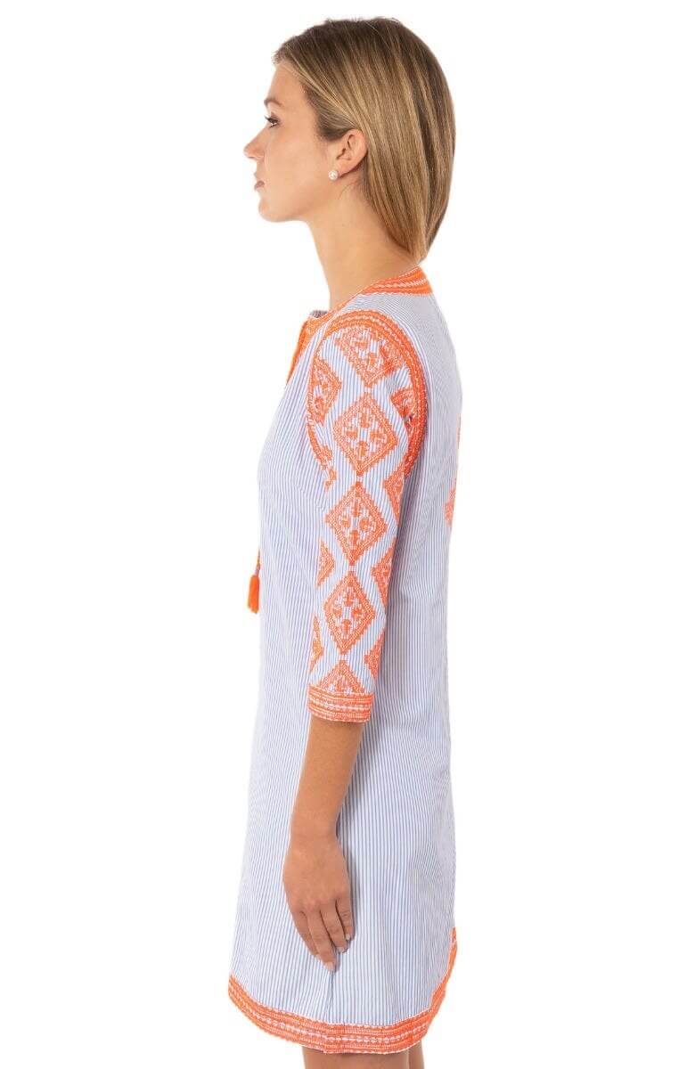 Embroidered Dress - Odessa - Final Sale Periwink Orange