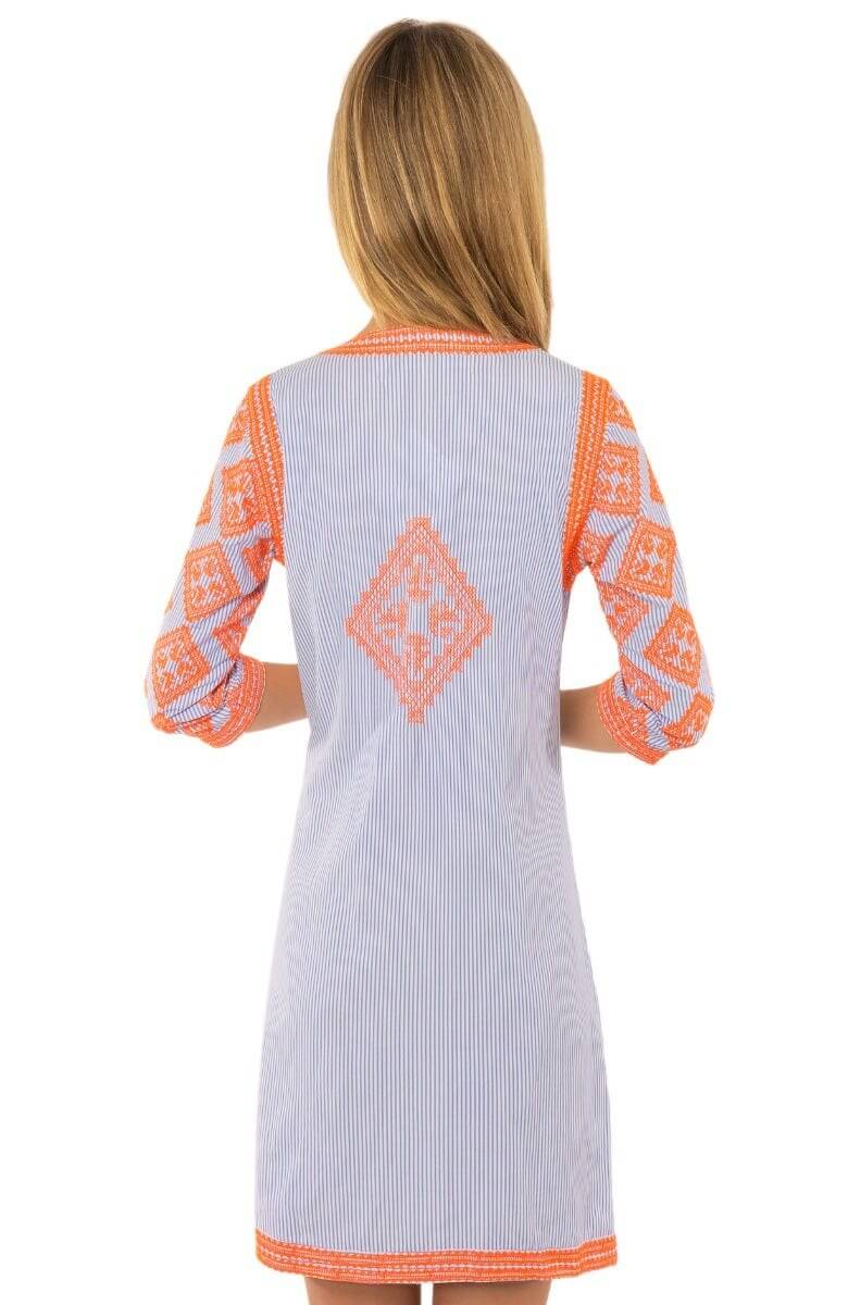 Embroidered Dress - Odessa - Final Sale Periwink Orange