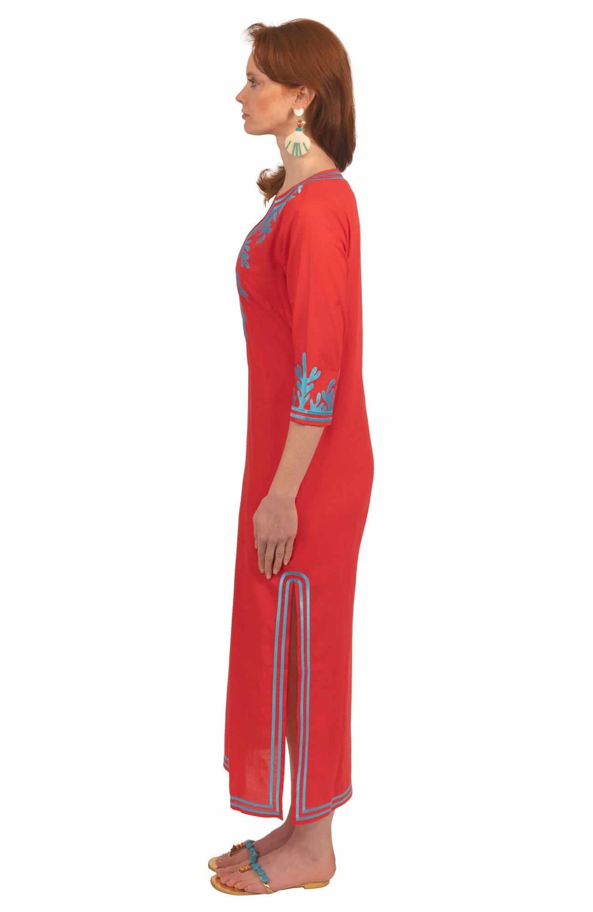 The Reef Caftan Coral Turq