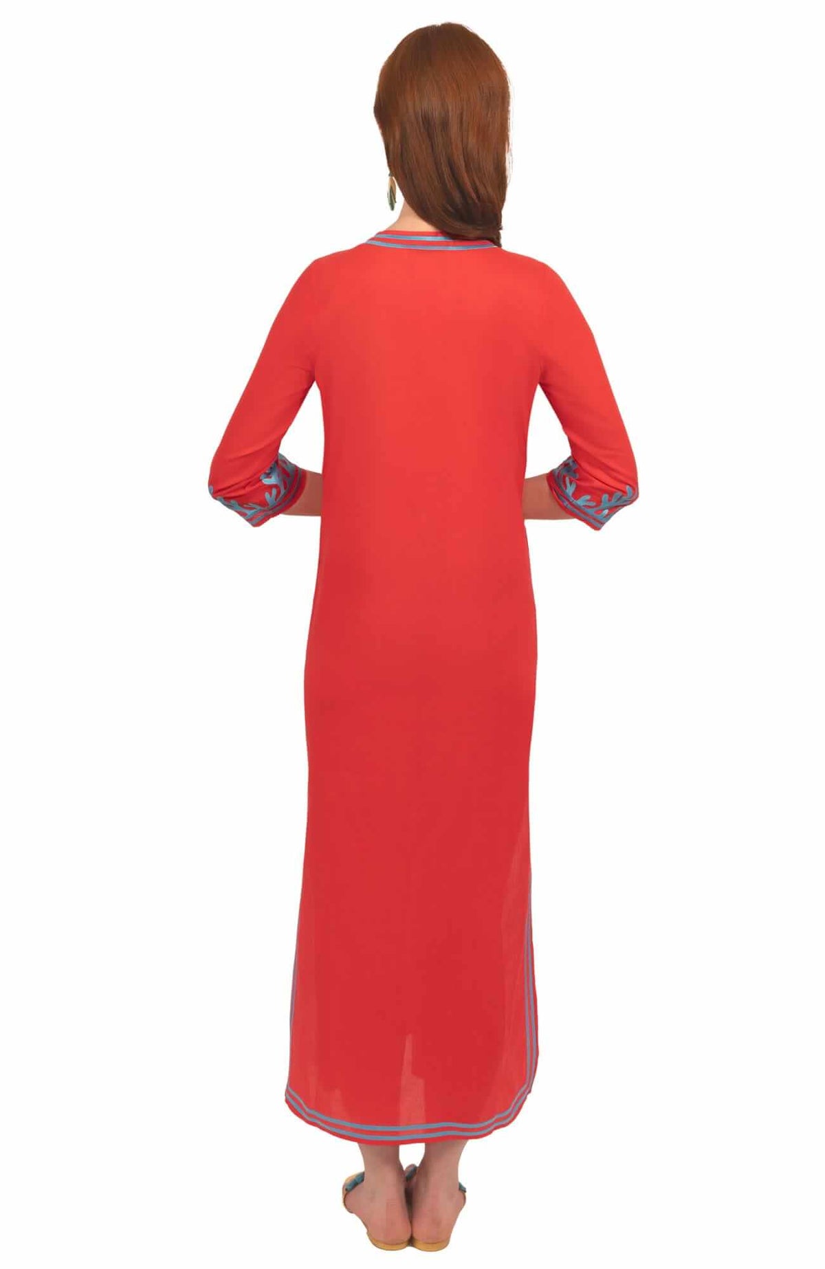 The Reef Caftan Coral Turq