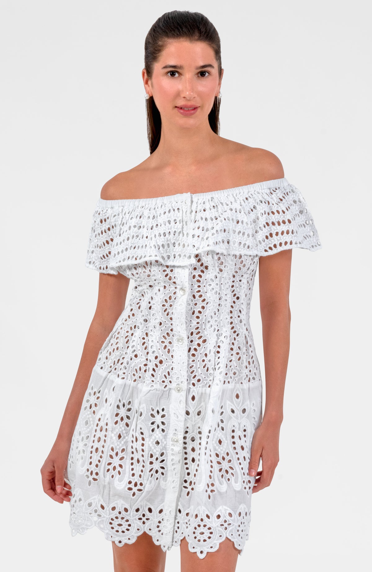 Barely Dress - Eyelet White