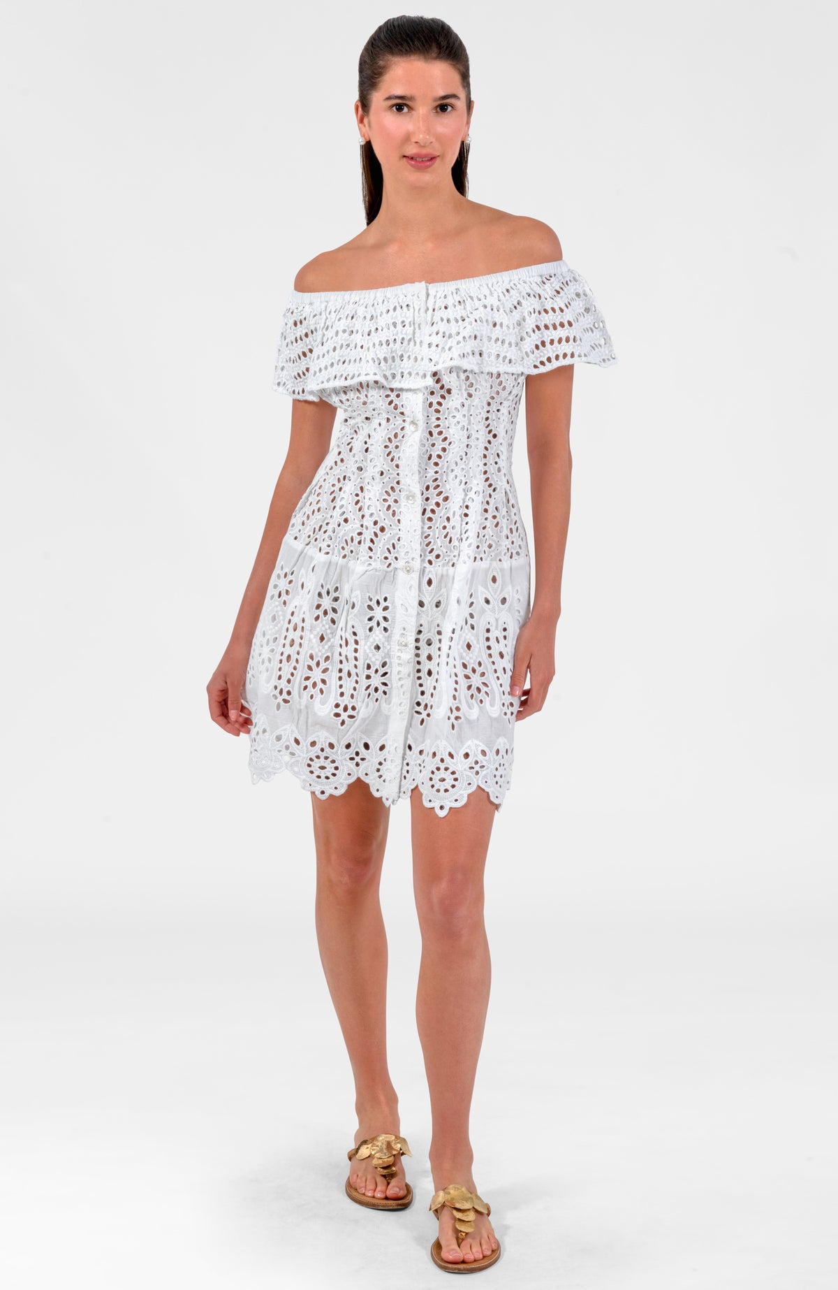 Barely Dress - Eyelet White