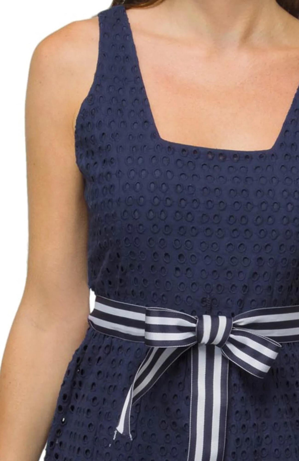 Cotton Eyelet Dress - Final Sale Navy