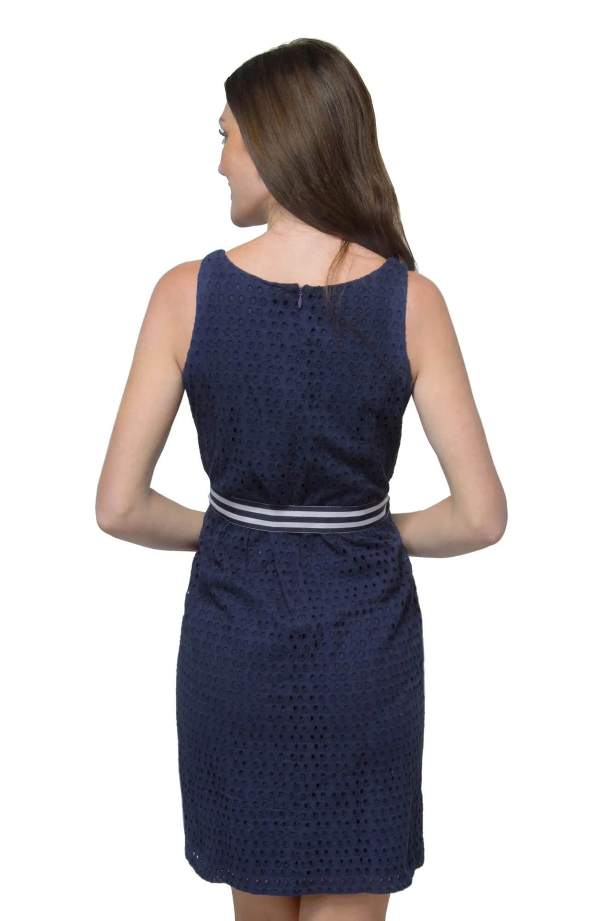 Cotton Eyelet Dress - Final Sale Navy