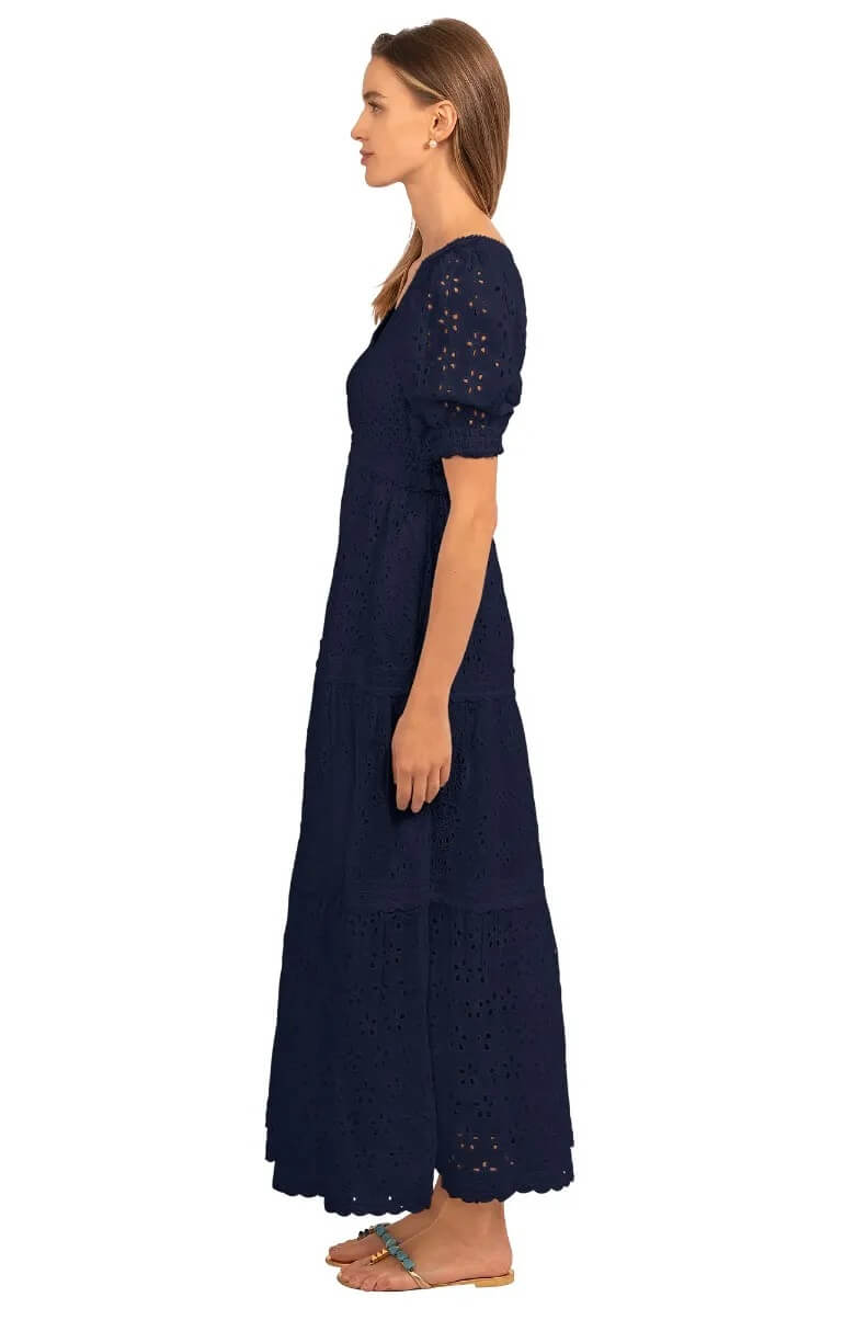 Eyelet Mary Weathered Midi/Maxi - La Di Da Navy