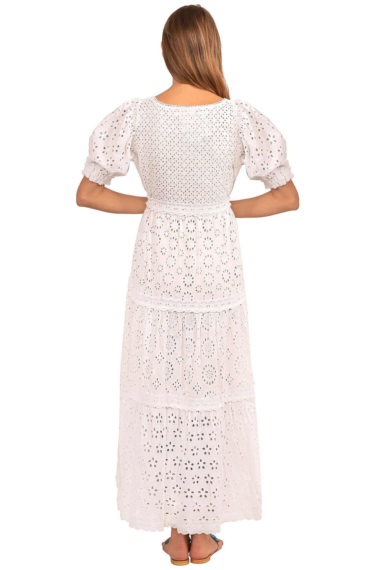 Eyelet Mary Weathered Midi/Maxi - La Di Da White