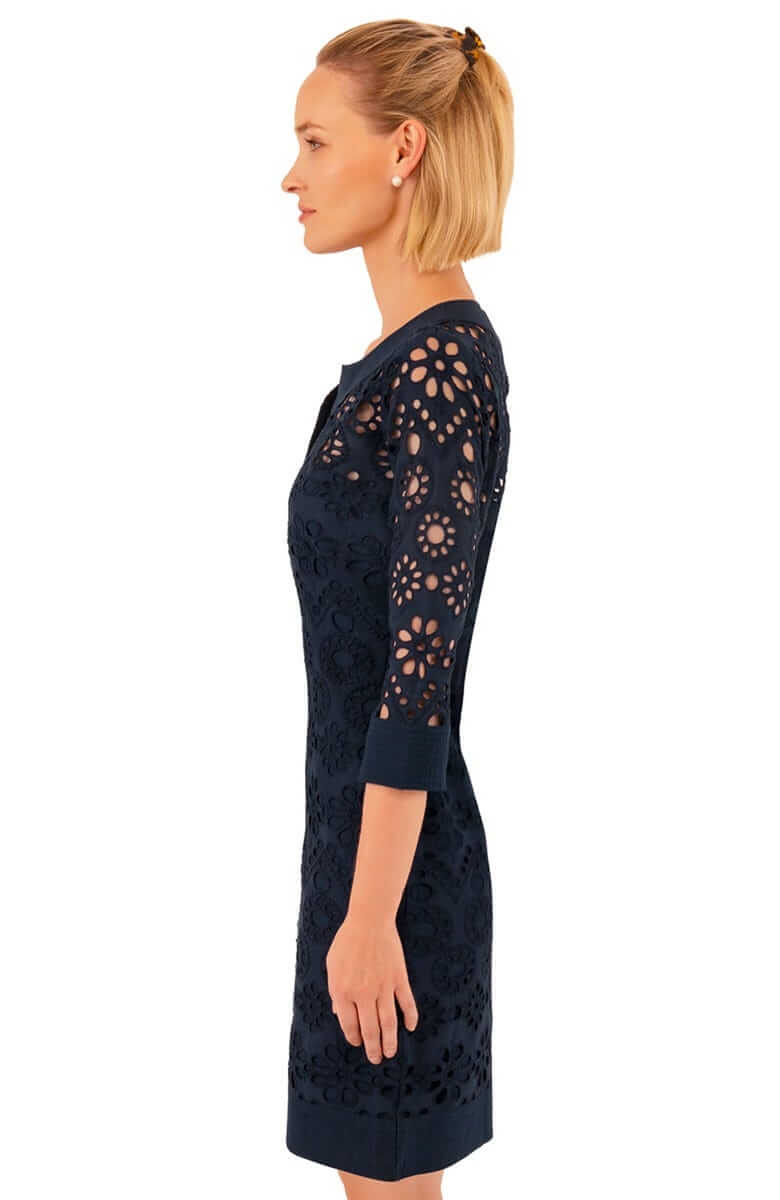 Cotton Eyelet Dress - Ethereal - Final Sale Navy