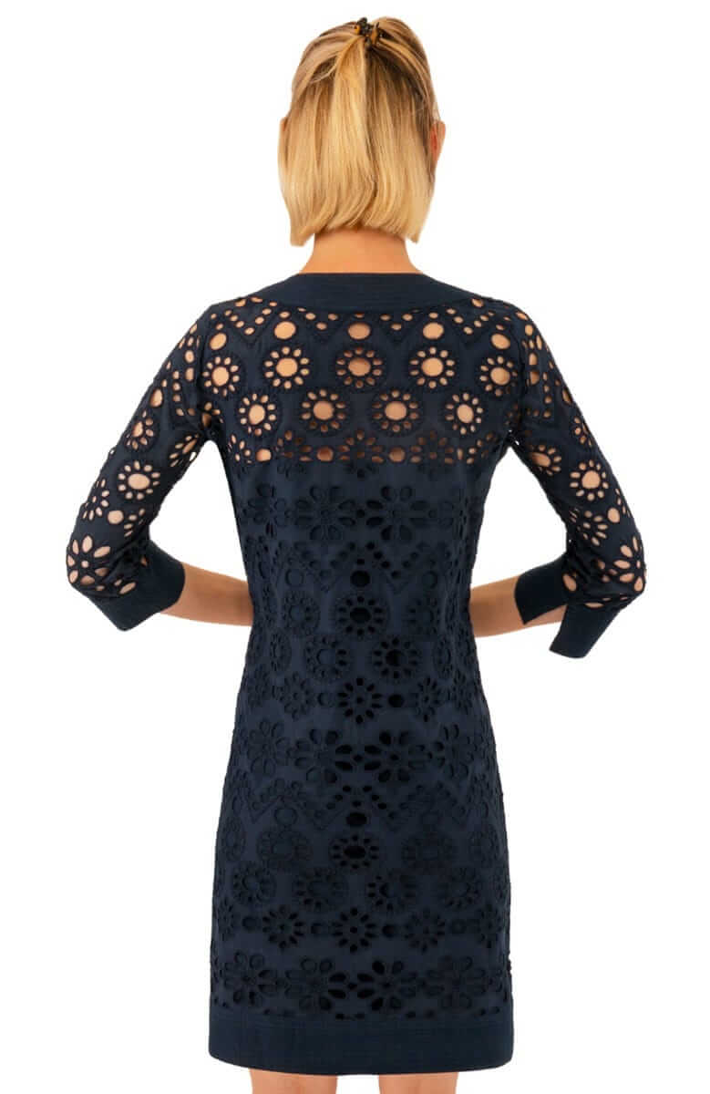 Cotton Eyelet Dress - Ethereal - Final Sale Navy